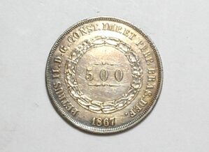 500 Réis - 1867 / Império / Soberba / Prata