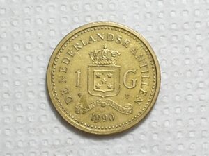 Antilhas Holandesas) 1 Gulden - 1990 / 22mm / Bz/Al / box64