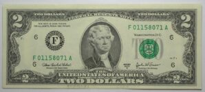 Estados Unidos / 2 Dollars - 2003-a / Flor de Estampa / Selo Verde - Letra F / Jefferson - 8071