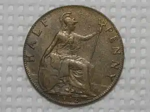 Inglaterra) 1/2 Penny - 1912 Georgivs / Escassa / Soberba / Bronze m500