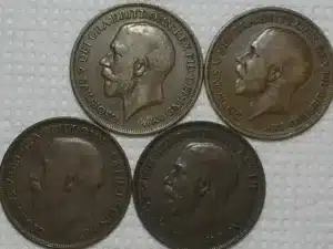 Inglaterra) 1 Penny - 1917 / 1918 / 1919 / 1920 - Georgivs V / Bronze / Mbc/Sob / m500