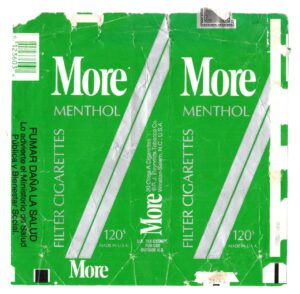 Maço Carteira Embalagem Cigarro More Menthol - USA - Anos 70