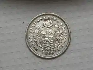Peru - Lima) 1 Dinero - 1866-yb / Prata / Mbc / m530
