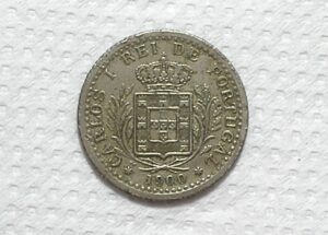 Portugal) 100 Réis - 1900 / 21mm / Mbc / Co/Ni / box63.3