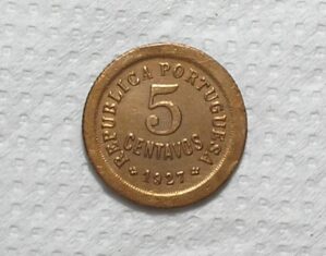 Portugal) 5 Centavos - 1927 / 18mm / Soberba / Bronze / box63.2