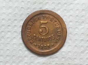 Portugal) 5 Centavos - 1927 / 18mm / Soberba / Bronze / box63.3