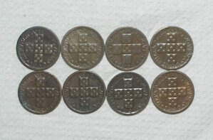 Portugal) X Centavos - 1943-1946-1947-1949-1950-1953-1954-1958 / 8 moedas em Bronze / 17mm / Peças difíceis / m480
