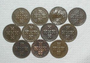 Portugal) XX Centavos - 1943-1944-1949-1953-1955-1958-1959-1963-1964-1968-1968 / 11 moedas em Bronze / 20.8mm / Peças difíceis / m480