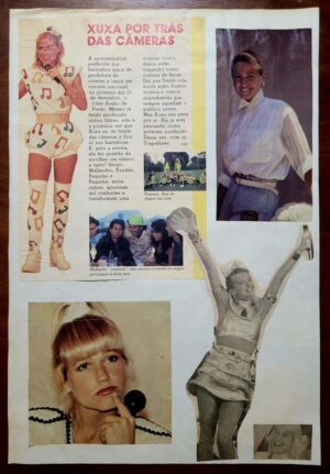 Recorte de Revista Xuxa por Trás das Câmeras + Ficha Astral das Paquitas – Raridade Anos 90