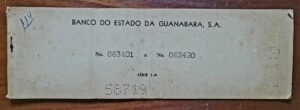 Talão de Cheques do Banco do Estado da Guanabara - 1964