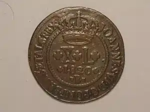 XL Réis. 1820 B // Letra monetátia B entre florões // 58 perolas // Soberba / Cobre / Lindo exemplar