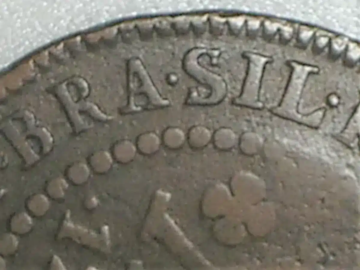 | Casa do Colecionador - Xx Rs. 1776 // Raríssima Variante Ponto Entre AS de Bra.sil // Coroa Alta // 43 Perolas // Escudete // Mbc // Cobre
