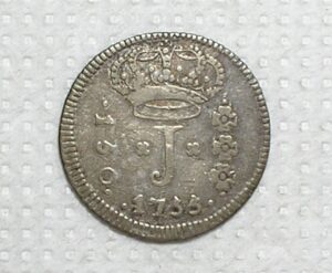 - 150 Réis - 1755 - Rio / Série Jota - Exemplar perfeito / Mbc / Prata / cod.300