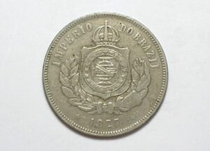 200 Réis - 1877 / Império / Mbc bonita / Níquel