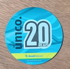 5ab. Cartão telefone Único de 20 reais azul.