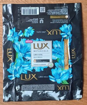 5ab. Embalagem de papel Sabonete Lux Botanicals 125 g. Lírio Azul.