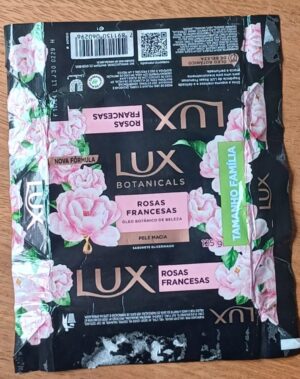 5ab. Embalagem de papel Sabonete Lux Botanicals 125 g. Rosas francesas.