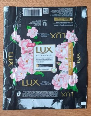 5ab. Embalagem de papel Sabonete Lux Botanicals 125 g. Rosas francesas.