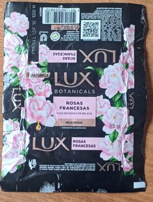 5ab. Embalagem de papel Sabonete Lux Botanicals 85 g. Rosas francesas.
