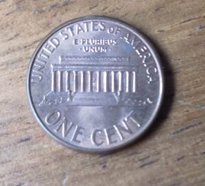 5ab. Moeda one cent Estados Unidos diversos anos.