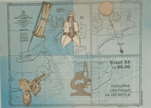 BLOCO COMEMORATIVO, RHM B-74, PESQUISAS CIENTÍFICAS NA ANTÁRTICA 1988