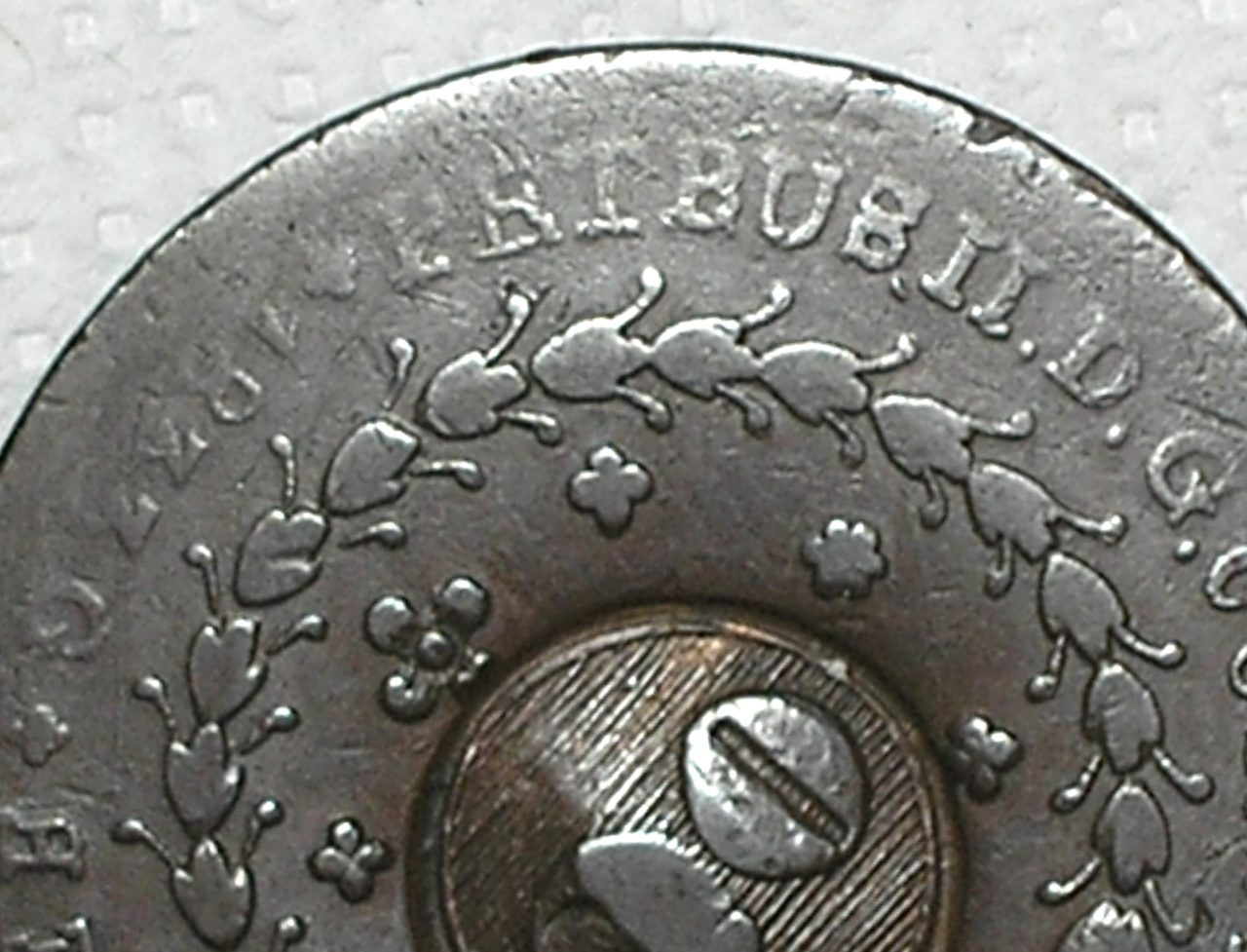 - Escassa - 80 Réis - 1833 - Goiás / PETBUS.II.D.G. - Erro / Carimbo de 20 / 24 Tulipas / Bc/Mbc / cod. 300