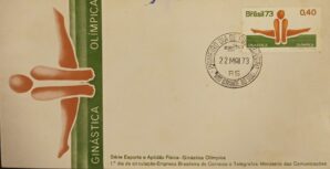 GINASTICA OLÍMPICA 73, RHM 014, UFs 42,50, FDC, MINT, "SERIE ESPORTE E APTIDÃO FISICA" , CPD, SELO RHM C-775