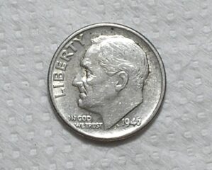 Usa) 10 Cents - 1946 / 1ª da Série / Roosevelt / Mbc / Prata / box65