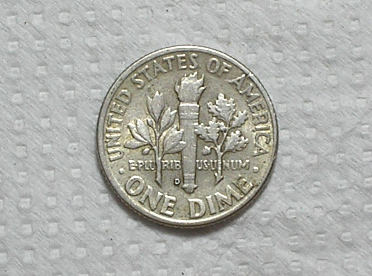 | Casa do Colecionador Usa) 10 Cents - 1948-D / Roosevelt / Mbc / Prata / box65