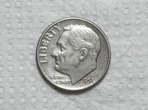 - Usa) 10 Cents - 1951-D / Roosevelt / Mbc / Prata / box65