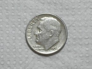 Usa) 10 Cents - 1954 / Roosevelt / Mbc / Prata / box65