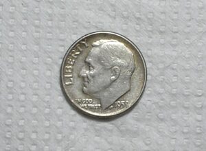Usa) 10 Cents - 1959 / Roosevelt / Soberba / Prata / box65