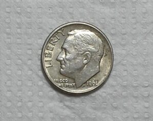 Usa) 10 Cents - 1961-D / Roosevelt / Soberba / Prata / box65.1