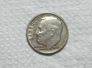Usa) 10 Cents - 1963-D / Roosevelt / Soberba / Prata / box65.1