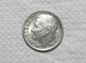 Usa) 10 Cents - 1964 / Roosevelt / Soberba / Prata / box65