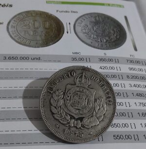 200 Réis 1875 A chave da série Sku 2016