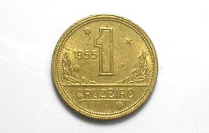 Brasil, 1 Cr$ 1955 Atenção: Flor de cunho / Mapa do Brasil