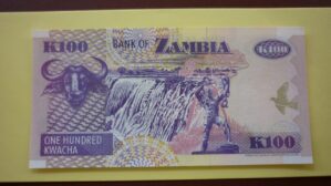 CÉDULA 100 KWACHA ZAMBIA FE.