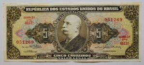 Cédula C074b - 5 (Cinco Cruzeiros) MBC+ (Ano 1964)