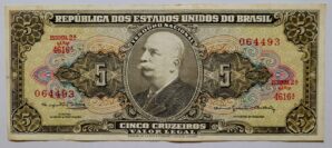 Cédula C074b - 5 (Cinco Cruzeiros) MBC+ (Ano 1964)