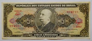 Cédula C074b - 5 (Cinco Cruzeiros) MBC+ (Ano 1964)