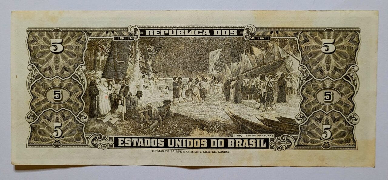 | Casa do Colecionador Cédula C074b - 5 (Cinco Cruzeiros) MBC+ (Ano 1964)