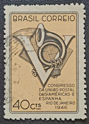 Comemorativos - RHM C0215 (Usado) 5º Congresso da União Postal das Américas e Espanha - 02/09/1946