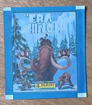 Envelope vazio Figurinhas Panini a Era do gelo 4 pra América Latina.