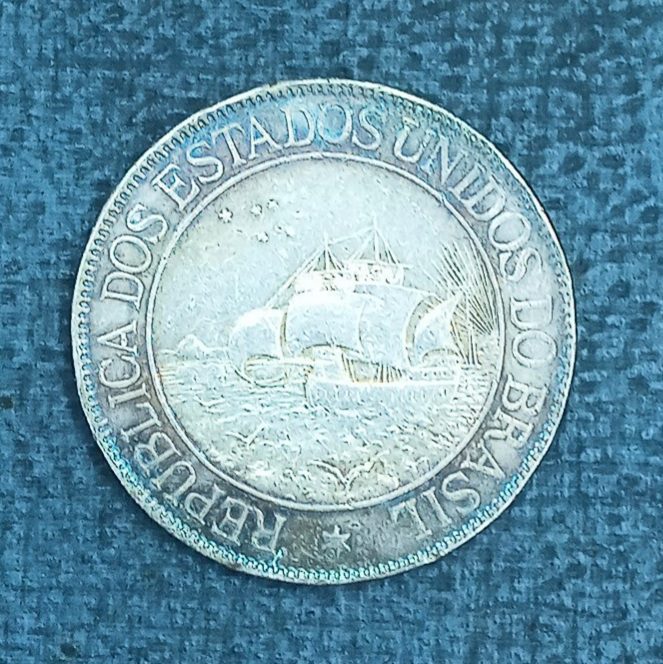 MOEDA DE PRATA, BRASIL PRIMEIRA REPÚBLICA, SÉRIE 4000, 2000, 1000 e 400RÉIS, ANO 1900, 4º Centenário do Descobrimento do Brasil. COMEMORATIVA.