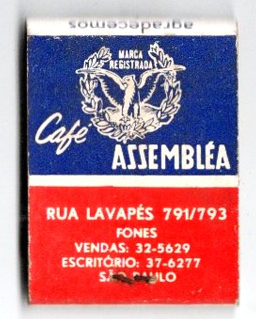 | Casa do Colecionador Caixa De Fosforos - Cafe Assemblea - Anos 50