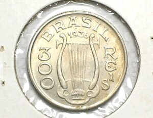 300 Réis - 1936 / Carlos Gomes / Cu/Ni / Flor de Cunho / Box70