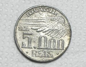 Falsa Clássica da época) 5.000 Réis - 1936 / Raro aparecer / Santos Dumont / Cod. 970.4