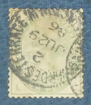 GRÃ BRETANHA - selo stamp Scott #103 4p QUEEN VICTORIA , Wmk 30, 1883-1884
