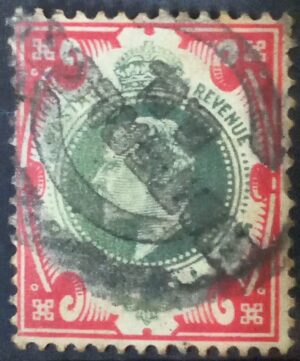 GRÃ BRETANHA - selo stamp Scott #138a 1ch EDWARD VII , Wmk 30, 1902-10 , 14